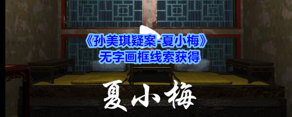 《孙美琪疑案-夏小梅》无字画框线索获得