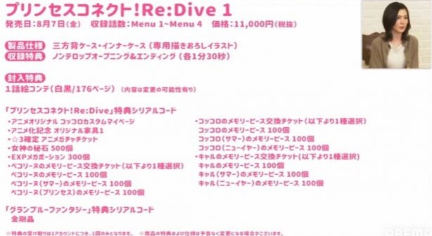 《公主连结Re：Dive》BD特典情报一览
