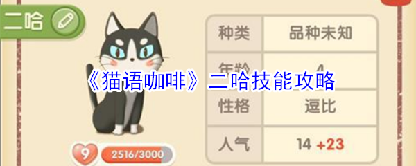 《猫语咖啡》二哈技能攻略