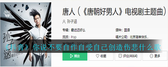 《抖音》你说不要自作自受自己创造伤悲什么歌