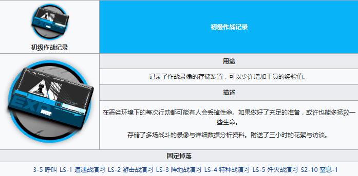 《明日方舟》初级作战记录一览