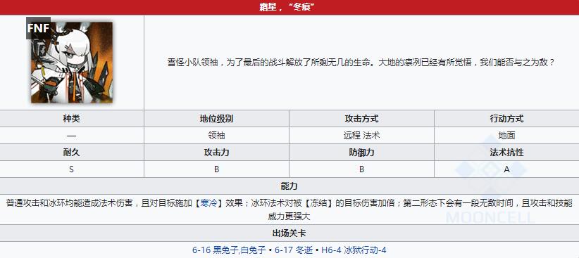 《明日方舟》领袖 霜星“冬痕”介绍