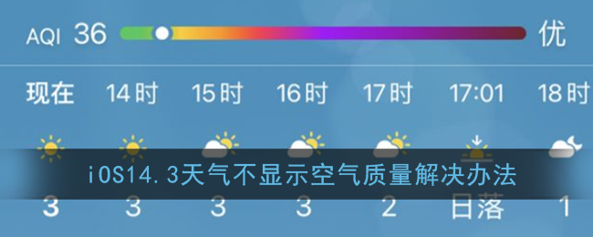 iOS14.3天气不显示空气质量解决办法