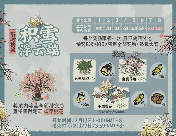 《江南百景图》江南临冬花似雪玩法介绍