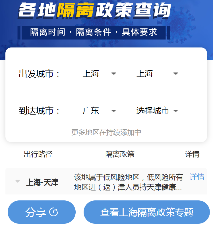 2021年全国春节返乡最新政策查询入口