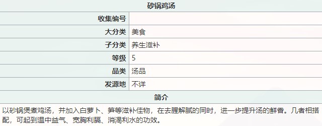 《江湖悠悠》砂锅鸡汤食谱配方介绍