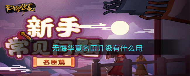 无悔华夏名臣升级有什么用