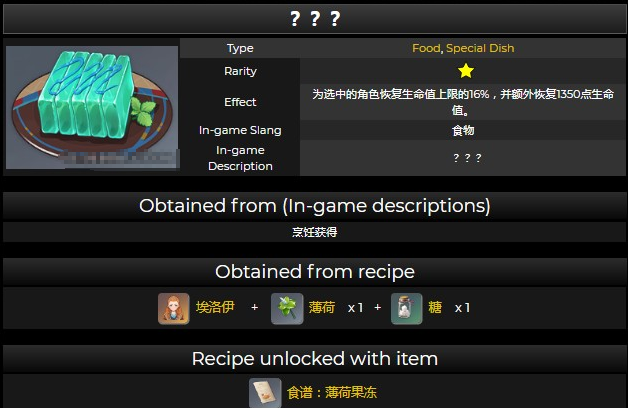 《原神》埃洛伊特殊料理介绍