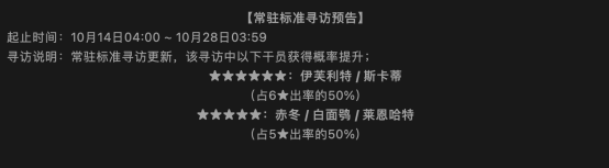 明日方舟：10月中旬标准卡池更新 小火龙UP 斯卡蒂和白面鸮进商店