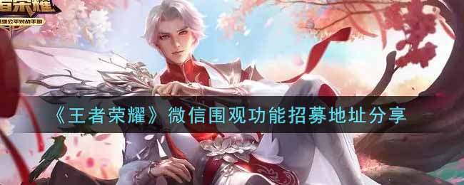 《王者荣耀》微信围观功能招募地址分享