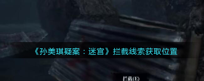《孙美琪疑案：迷宫》四级线索——拦截