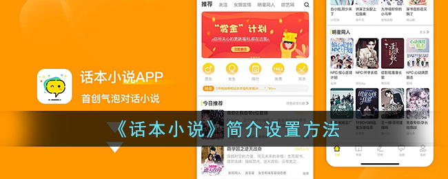 《话本小说》简介设置方法