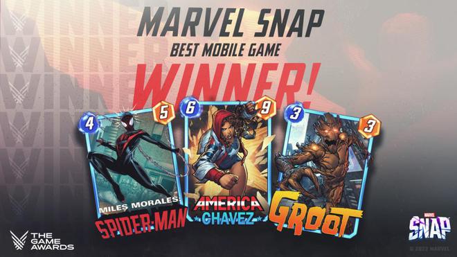 《【天游主管】朝夕光年海外发行手游Marvel Snap获得TGA2022年度最佳手游奖》