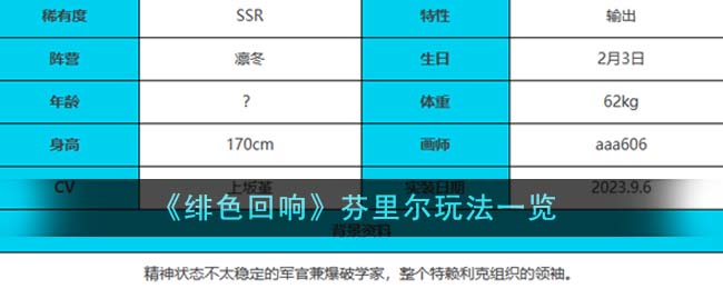 《绯色回响》芬里尔玩法一览