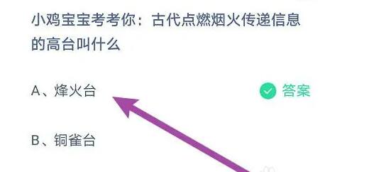 小鸡宝宝考考你：古代点燃烟火传递信息的高台叫什么