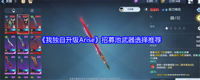 《我独自升级Arise》招募池武器选择推荐