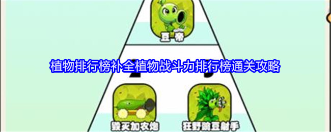 《就我眼神好》植物排行榜补全植物战斗力排行榜通关攻略