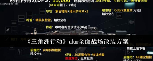 《三角洲行动》akm全面战场改装方案-漫游窝