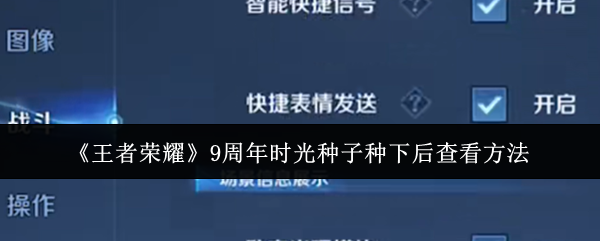 《王者荣耀》9周年时光种子种下后查看方法