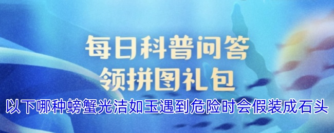 以下哪种螃蟹光洁如玉遇到危险时会假装成石头