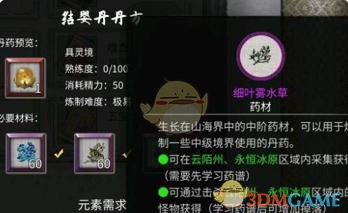 《鬼谷八荒》炼丹配方大全一览