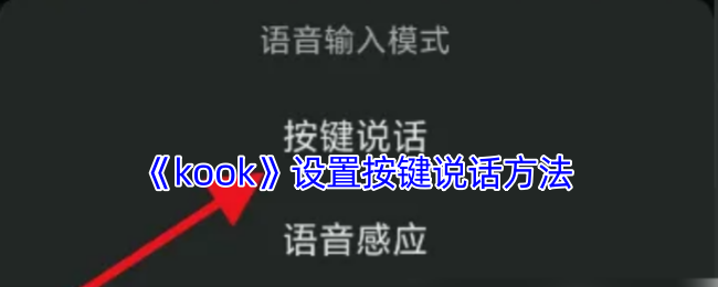 《kook》设置按键说话方法