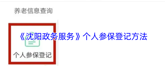 《沈阳政务服务》个人参保登记方法