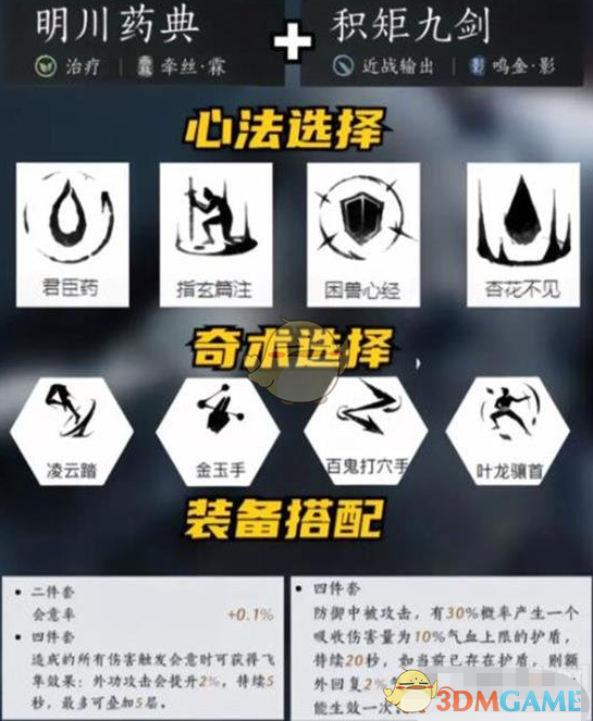 《燕云十六声》各武器武学心法搭配方案