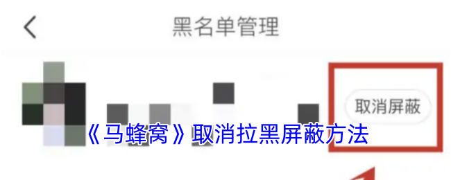 《马蜂窝》取消拉黑屏蔽方法