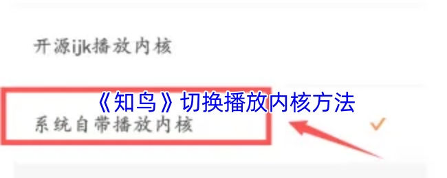 《知鸟》切换播放内核方法