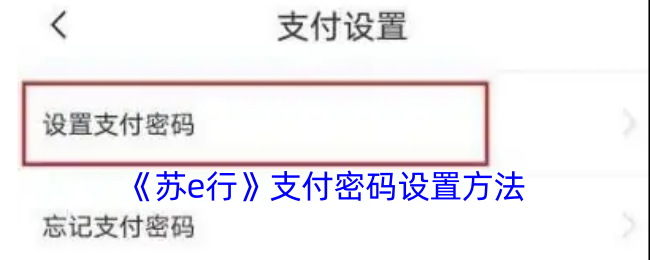《苏e行》支付密码设置方法