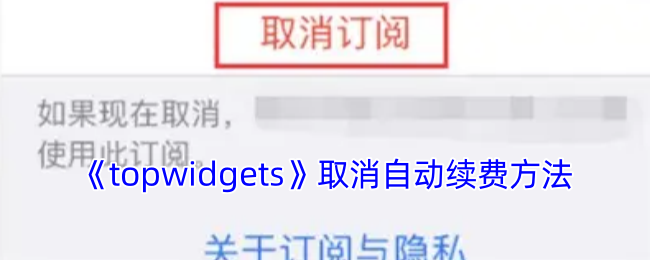 《topwidgets》取消自动续费方法