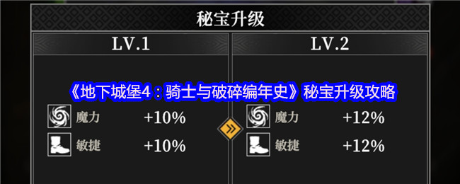 《地下城堡4：骑士与破碎编年史》秘宝升级攻略
