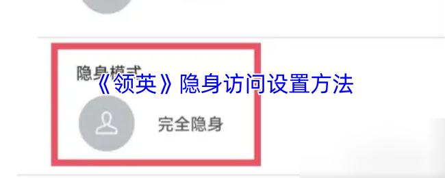 《领英》隐身访问设置方法