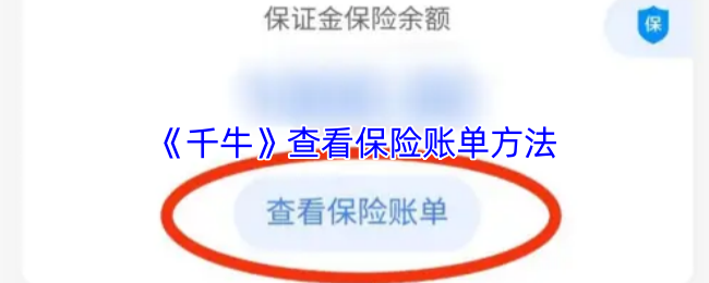 《千牛》查看保险账单方法