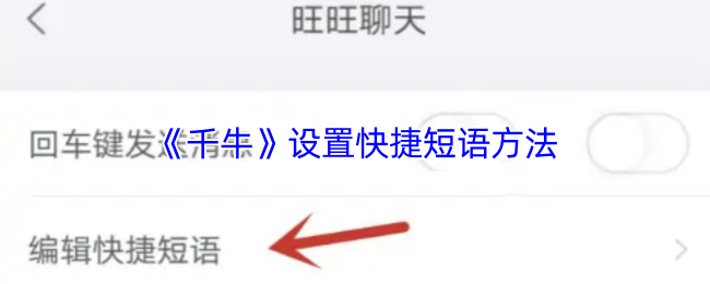《千牛》设置快捷短语方法