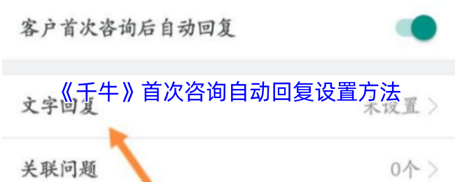 《千牛》首次咨询自动回复设置方法