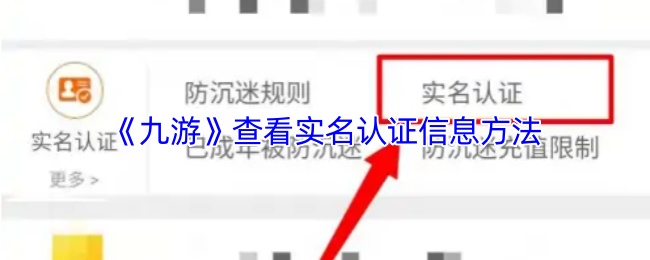 《九游》查看实名认证信息方法