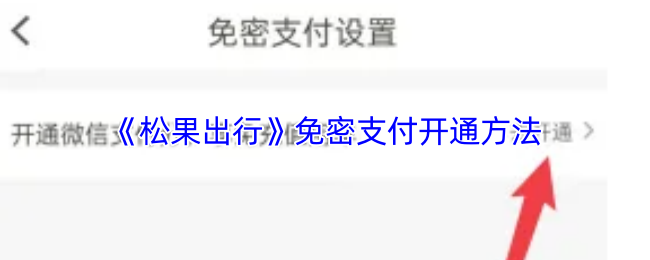 《松果出行》免密支付开通方法