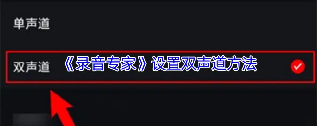 《录音专家》设置双声道方法