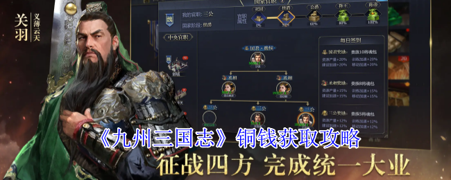 《九州三国志》铜钱获取攻略