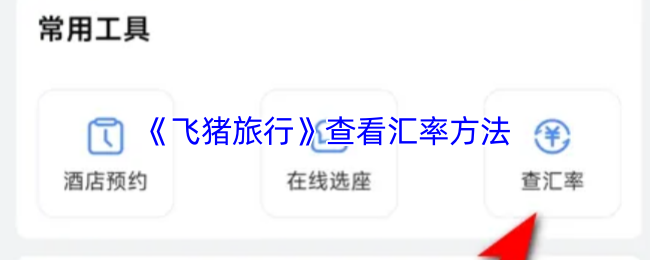 《飞猪旅行》查看汇率方法
