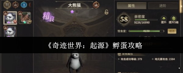 《奇迹世界：起源》孵蛋攻略