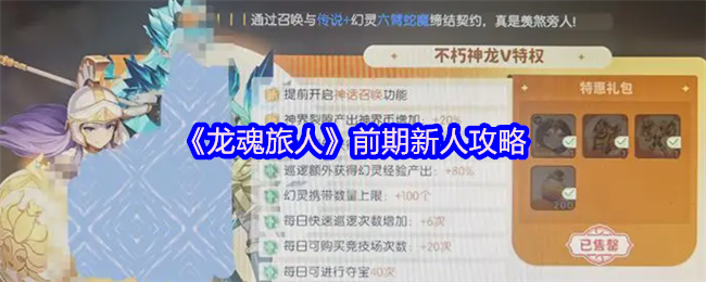 《龙魂旅人》前期新人攻略