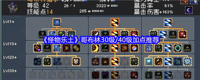 《怪物乐土》哥布林30级/40级加点推荐