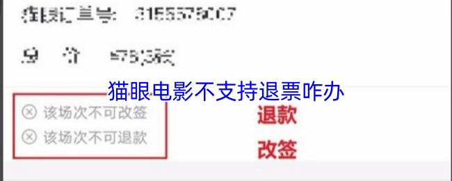 猫眼电影不支持退票咋办