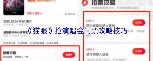 《猫眼》抢演唱会门票攻略技巧