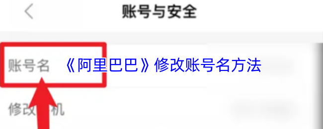 《阿里巴巴》修改账号名方法
