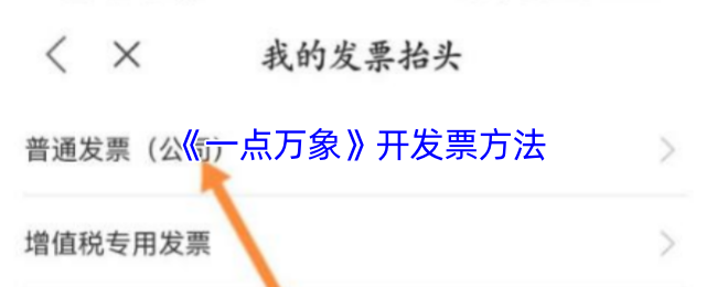 《一点万象》开发票方法
