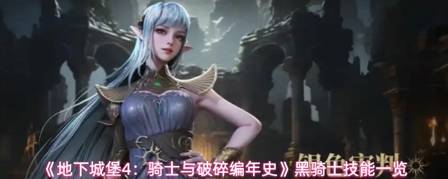 《地下城堡4：骑士与破碎编年史》黑骑士技能一览